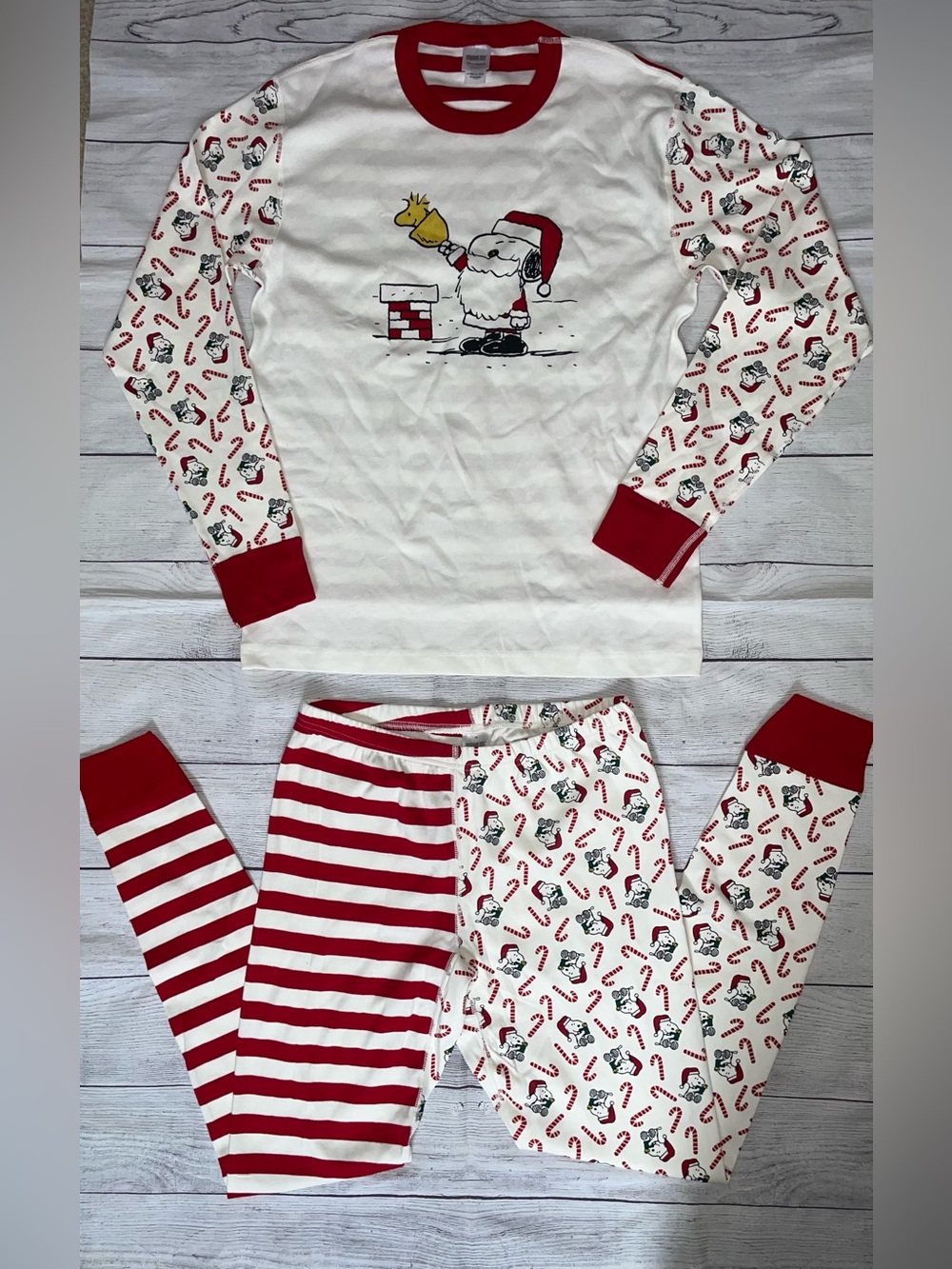 Hanna Andersson Peanuts Holiday Santa Pajama Set